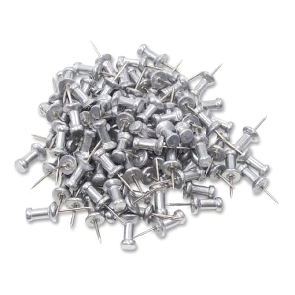 Push Pins, 3/8, Plastic Heads, 100/BX, Aluminum 10PK
